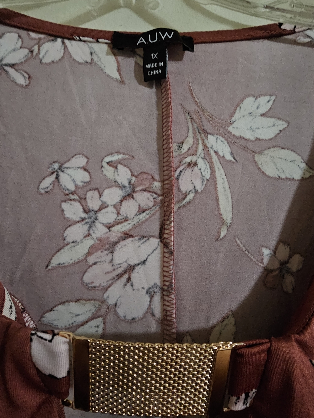 Floral Scoop Neck Blouse in Rust - Picture 4 of 4